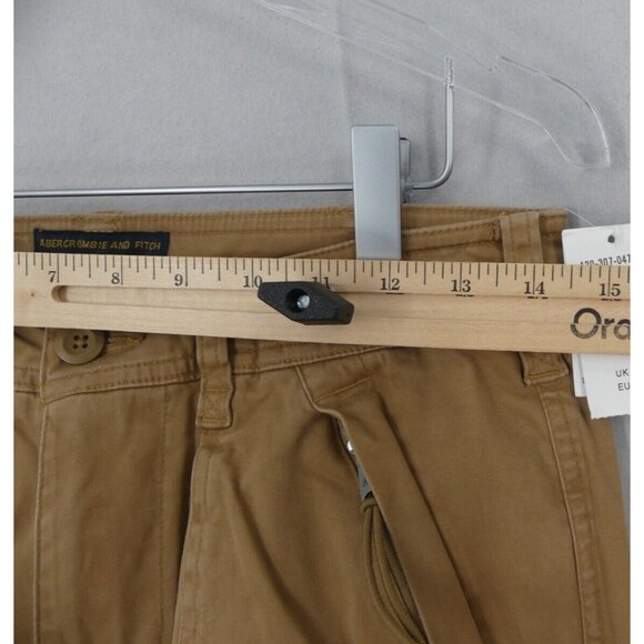 VTG Abercrombie & Fitch 28x30 Pants Paratrooper Cargo Mens Slim Straight Tan Y2K - Picture 3 of 11
